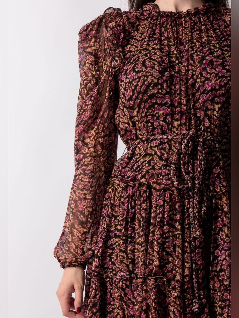 Ulla Johnson Gaëlle Dress Pomegranate Silk Blend Ruffle Mini Size 4
